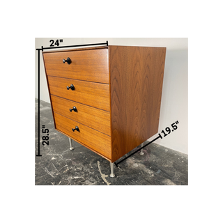 George Nelson Walnut Thin Edge Nightstand for Herman Miller