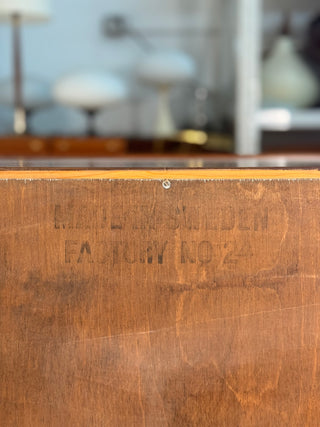 William Hinn Sculpted Walnut 4-Drawer Dresser – Made in Sweden, c. 1950s