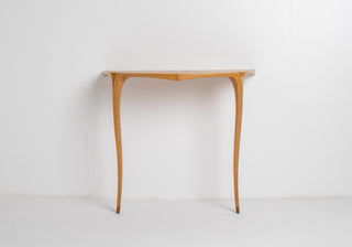David Ebner Wall-Mounted Console Table in Australian Lacewood | Studio Craft, c. Late 20th Century