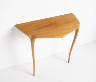 David Ebner Wall-Mounted Console Table in Australian Lacewood | Studio Craft, c. Late 20th Century