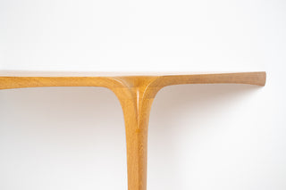David Ebner Wall-Mounted Console Table in Australian Lacewood | Studio Craft, c. Late 20th Century