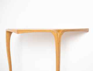 David Ebner Wall-Mounted Console Table in Australian Lacewood | Studio Craft, c. Late 20th Century