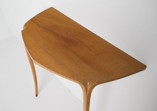 David Ebner Wall-Mounted Console Table in Australian Lacewood | Studio Craft, c. Late 20th Century