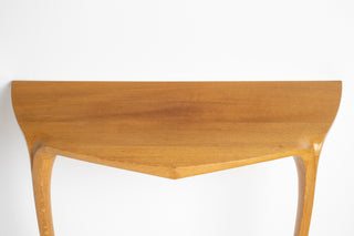 David Ebner Wall-Mounted Console Table in Australian Lacewood | Studio Craft, c. Late 20th Century