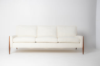 Jules Heumann Sofa in Walnut and Vanilla Boucle
