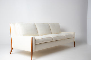 Jules Heumann Sofa in Walnut and Vanilla Boucle