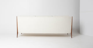 Jules Heumann Sofa in Walnut and Vanilla Boucle