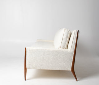Jules Heumann Sofa in Walnut and Vanilla Boucle