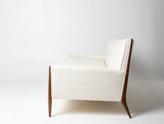 Jules Heumann Sofa in Walnut and Vanilla Boucle