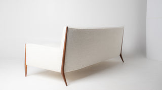 Jules Heumann Sofa in Walnut and Vanilla Boucle