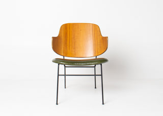 Ib Kofod-Larsen Penguin Chair — First Generation in Moss Green Leather