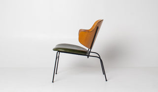 Ib Kofod-Larsen Penguin Chair — First Generation in Moss Green Leather