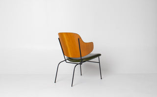 Ib Kofod-Larsen Penguin Chair — First Generation in Moss Green Leather