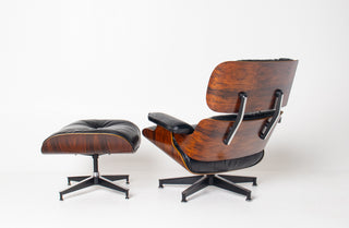 3rd Generation Eames Lounge Chair and Ottoman in Brazilian Rosewood & Black Leather