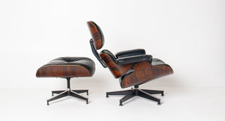 3rd Generation Eames Lounge Chair and Ottoman in Brazilian Rosewood & Black Leather