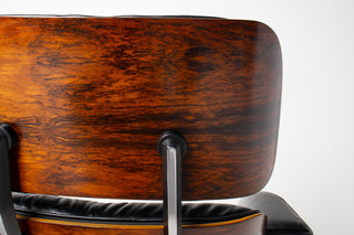 3rd Generation Eames Lounge Chair and Ottoman in Brazilian Rosewood & Black Leather