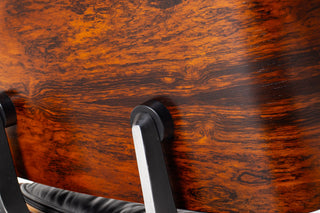 3rd Generation Eames Lounge Chair and Ottoman in Brazilian Rosewood & Black Leather