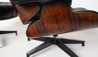 3rd Generation Eames Lounge Chair and Ottoman in Brazilian Rosewood & Black Leather