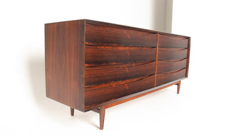 Arne Vodder Brazilian Rosewood Dresser with Sculptural Drawer Fronts