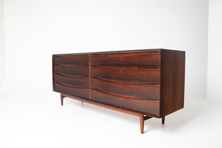 Arne Vodder Brazilian Rosewood Dresser with Sculptural Drawer Fronts