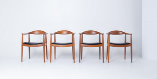 Set of 4 Round Chairs by Hans J. Wegner for Johannes Hansen