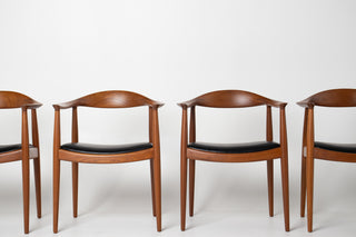 Set of 4 Round Chairs by Hans J. Wegner for Johannes Hansen