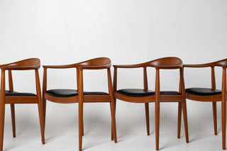 Set of 4 Round Chairs by Hans J. Wegner for Johannes Hansen