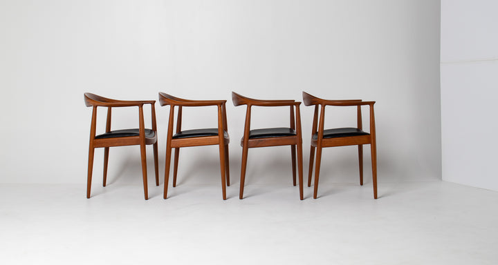 Set of 4 Round Chairs by Hans J. Wegner for Johannes Hansen