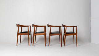Set of 4 Round Chairs by Hans J. Wegner for Johannes Hansen