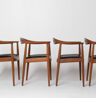Set of 4 Round Chairs by Hans J. Wegner for Johannes Hansen