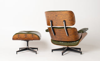 Early 3rd Generation Eames Lounge Chair and Ottoman in Brazilian Rosewood & Green Leather