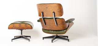 Early 3rd Generation Eames Lounge Chair and Ottoman in Brazilian Rosewood & Green Leather