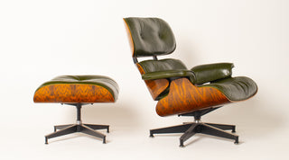 Early 3rd Generation Eames Lounge Chair and Ottoman in Brazilian Rosewood & Green Leather