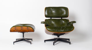 Early 3rd Generation Eames Lounge Chair and Ottoman in Brazilian Rosewood & Green Leather