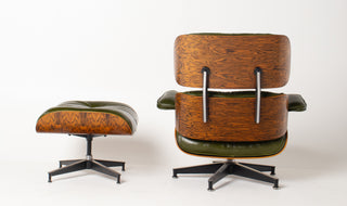 Early 3rd Generation Eames Lounge Chair and Ottoman in Brazilian Rosewood & Green Leather