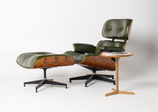 Early 3rd Generation Eames Lounge Chair and Ottoman in Brazilian Rosewood & Green Leather