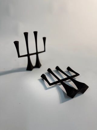 Pair of Jens Quistgaard Iron Candlesticks or Candleabra