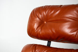 Eames Lounge Chair & Ottoman by Herman Miller - 3rd Generation in Orange Leather