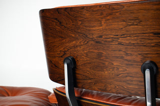 Eames Lounge Chair & Ottoman by Herman Miller - 3rd Generation in Orange Leather