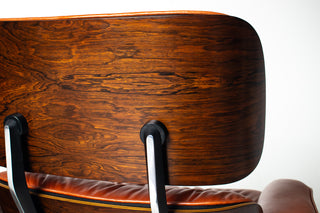 Eames Lounge Chair & Ottoman by Herman Miller - 3rd Generation in Orange Leather