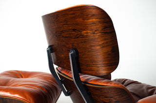 Eames Lounge Chair & Ottoman by Herman Miller - 3rd Generation in Orange Leather