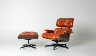 Eames Lounge Chair & Ottoman by Herman Miller - 3rd Generation in Orange Leather
