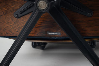3rd Generation Eames Lounge Chair & Ottoman in Brazilian Rosewood and Midnight Blue Leather by Herman Miller
