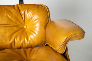 Eames Lounge Chair & Ottoman – 3rd Generation in Brazilian Rosewood and Full Aniline Yellow Leather