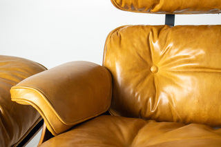 Eames Lounge Chair & Ottoman – 3rd Generation in Brazilian Rosewood and Full Aniline Yellow Leather