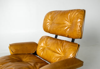Eames Lounge Chair & Ottoman – 3rd Generation in Brazilian Rosewood and Full Aniline Yellow Leather