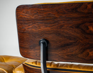 Eames Lounge Chair & Ottoman – 3rd Generation in Brazilian Rosewood and Full Aniline Yellow Leather