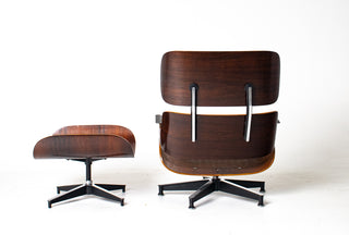 1st Generation Eames Lounge Chair and Ottoman with Bootglides Avalible for custom leather choice
