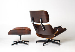1st Generation Eames Lounge Chair and Ottoman with Bootglides Avalible for custom leather choice