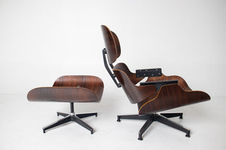 1st Generation Eames Lounge Chair and Ottoman with Bootglides Avalible for custom leather choice
